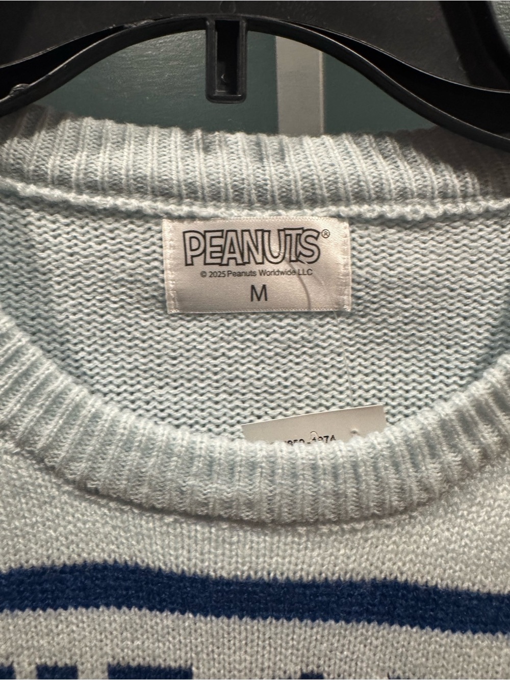 Peanuts Light Blue & Navy Striped Crewneck Sweater - Picture 2 of 2